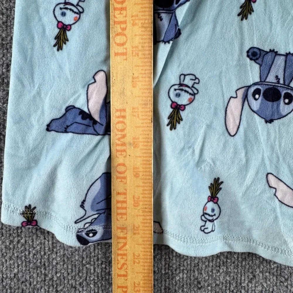 Disney Kids Lilo & Stitch Pajama Set Blue Fleece Henley Top Pants S 4-6